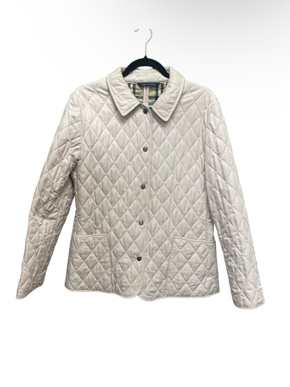Classic Burberry Power Pink Quilted Button-Front Women's Puffer Jacket